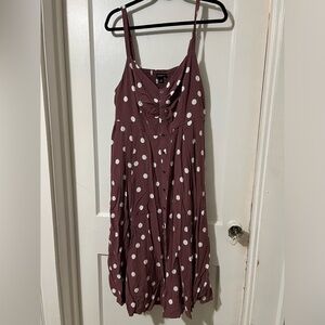 🌸3/$30🌸 Torrid Walnut Challis Polka Dot dress w/ Adj straps NWOT